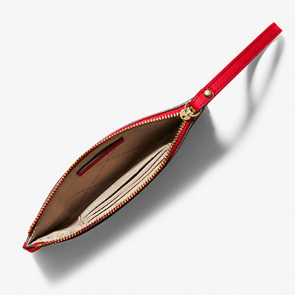 MICHAEL KORS Red Jet Set Medium Saffiano Leather Crossover Wristlet - Picture 2 of 2